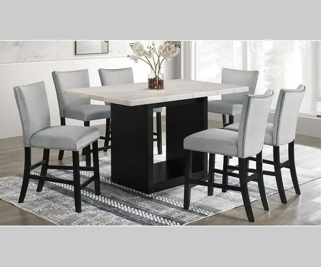 NEW- Solid Wood Pub Marble Dining Table Sets in Dining Tables & Sets in Markham / York Region - Image 3