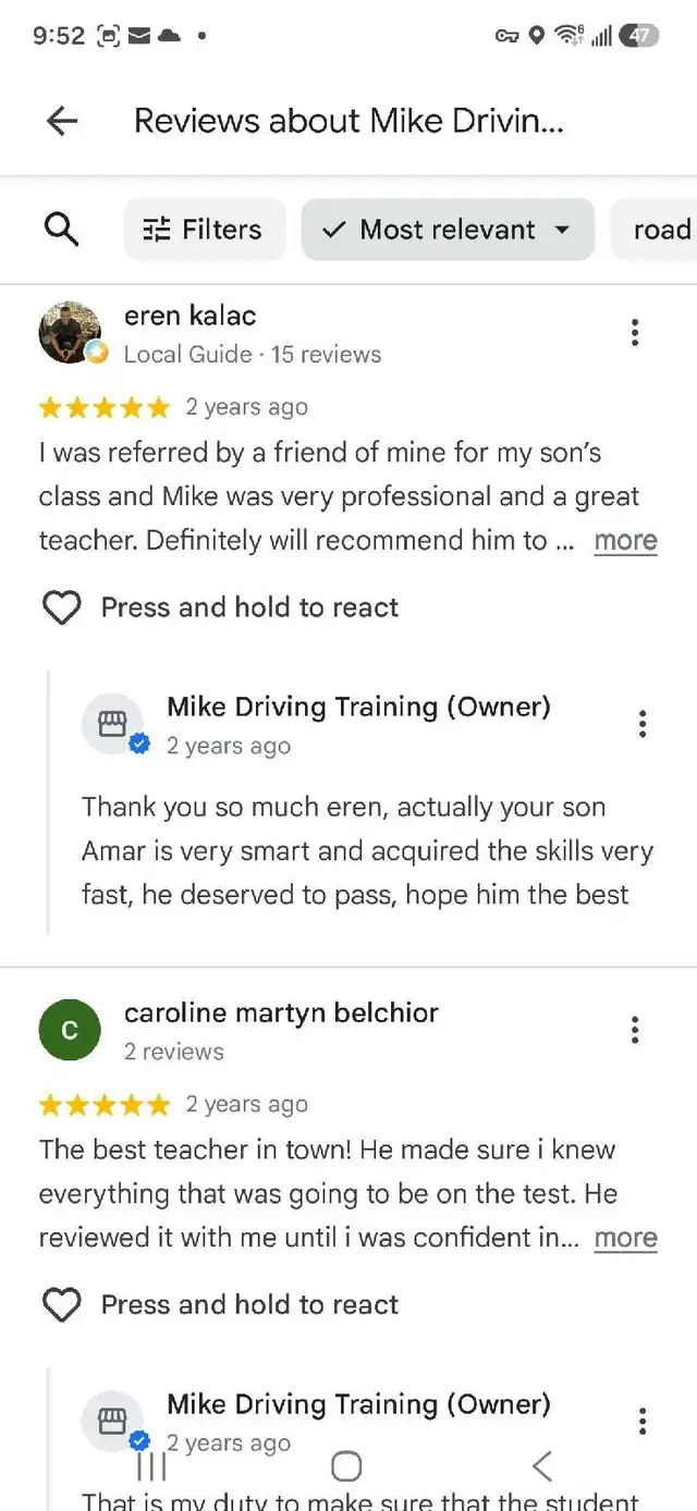 MIKE DRIVING TRAINING- PRIVATE CERTIFIED DRIVING INSTRUCTOR563812262719662083
