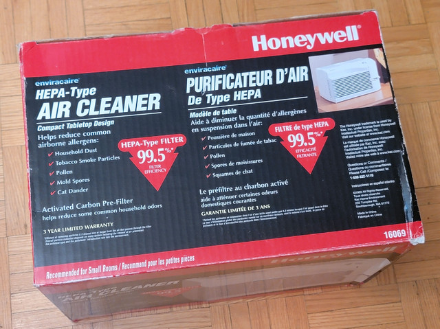 Honeywell HEPA Tabletop Air Purifier for Small Room with Dual Ac in Heaters, Humidifiers & Dehumidifiers in City of Toronto - Image 3