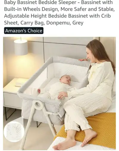 Bassinet, still in the  box, grey , View more