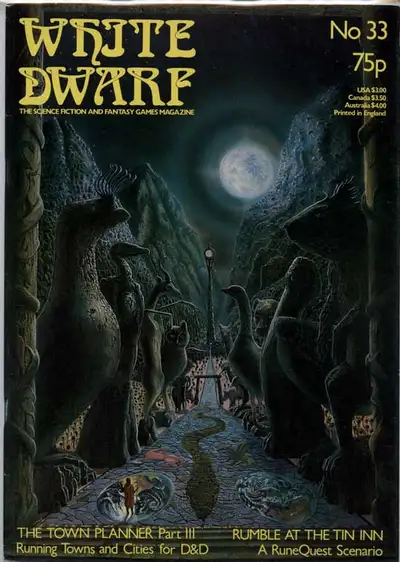 White Dwarf Magazine #33 RuneQuest Scenario D&D Town Planner, View more