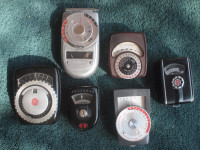 various vintage light meters