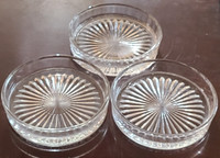 3 small glass candy dishes 