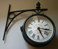 Vintage Paddington Station Wall Clock Double Sided Outside Brack