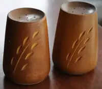 Vintage Baribocraft Maple Wooden Salt and Pepper Shakers 1970s