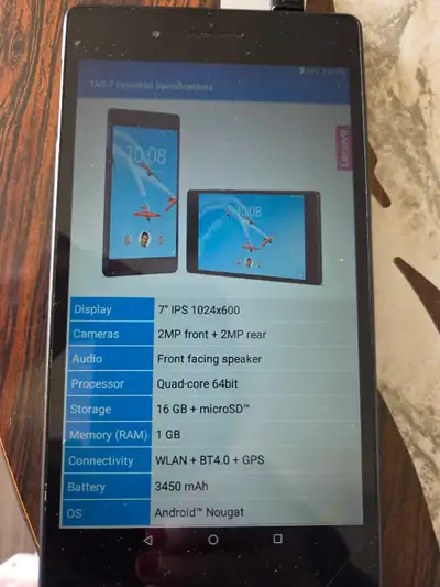 7 in Lenovo tablet, View more