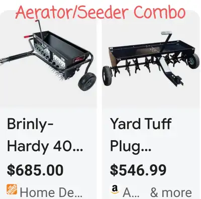 NEW Brinly Seeder/aerator combo. Never been used. Retails for $549. $300 FIRM. Pickup in Goderich.