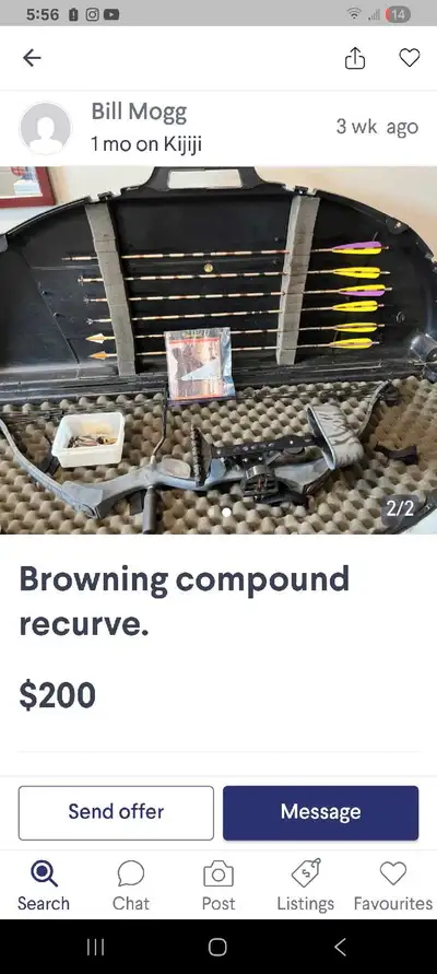 Looking for decent compound bow an accessories call day or nite 204 408 1394 or text