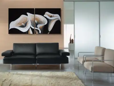 Fragile Beauty 48"x24" Original Art Hand-Painted Lily Painting, View more