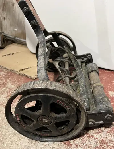 Eureka reel-type lawn trimmer. Circa 1920s., View more