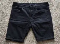 Men's G-Star RAW 3301 Slim Black Denim Shorts (Size 31)