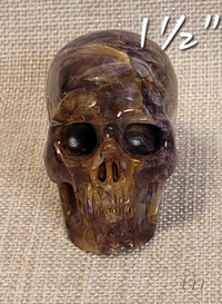 Crâne Skullis 1½" améthyste chevron amethyst mini skull.