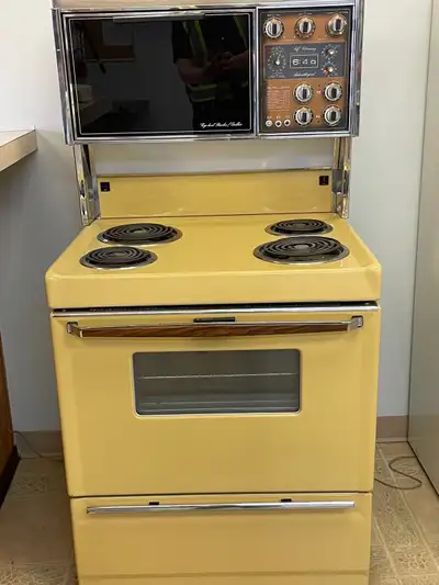 Vintage Moffat Gourmet-300 Mustard-Yellow Stove, View more