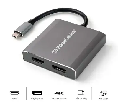 PrimeCables USB C to HDMI DisplayPort Adapter 4K UHD - BRAND NEW, View more