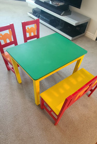 Children's wooden Table and Chairs
