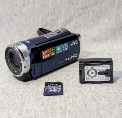 JVC Everio Camcorder GZ-E300AU Full HD Digital Video Camera Blue, View more