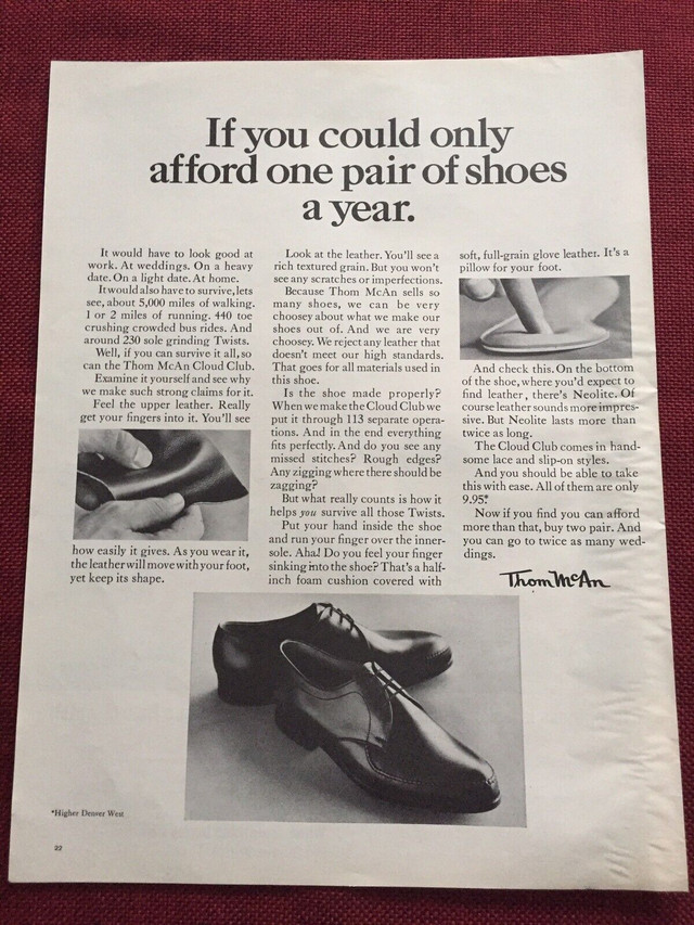 1964 Thom McAn Shoes Original Ad in Arts & Collectibles in North Bay