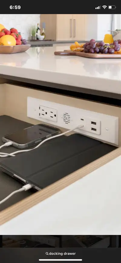 Docking Drawer electrical outlets, View more