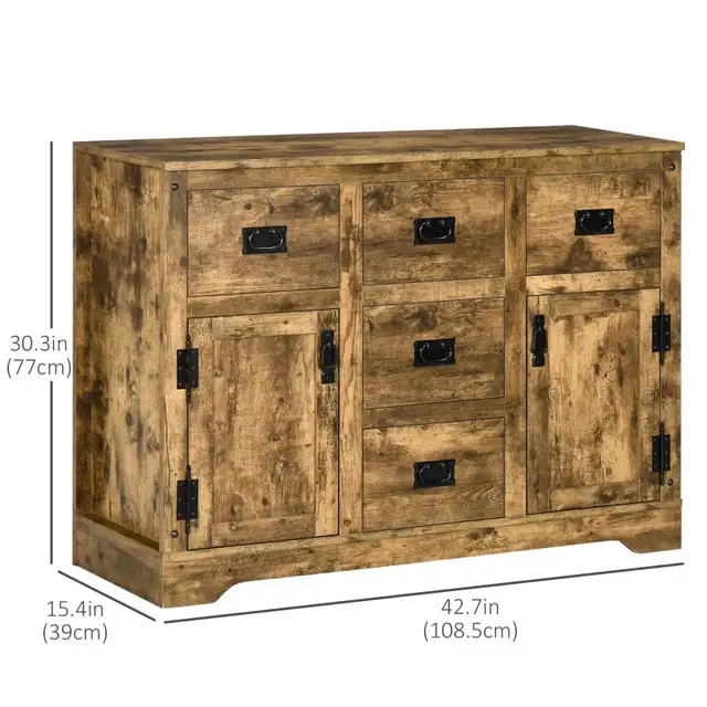 Kitchen Sideboard Cabinet with Five Drawers Two Door Cabinets an in Hutches & Display Cabinets in Markham / York Region - Image 4