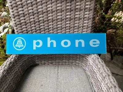 Great old Bell system sign made of glass. Not sure of the age but I have had this for some time. Mea...