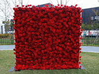 Mure de fleurs rouge 
