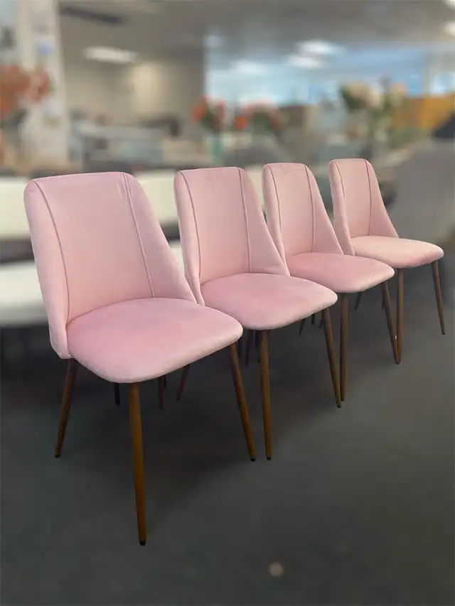 4x Velvet Dining Chairs - Pink in Chairs & Recliners in Markham / York Region - Image 3