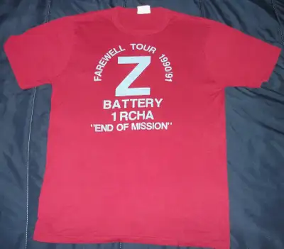 Z Battery, 1 RCHA, End of Mission, Farewell Tour 1990/91 T-Shirt, View more