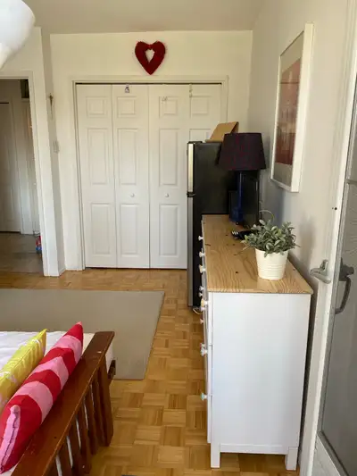 Furnished Room for rent with own bathroom and big balcony, swimming pool and gym. 7 min to metro, vi...