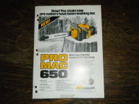 McCulloch Pro Mac 650 Chain Saw Sales Brochure Set