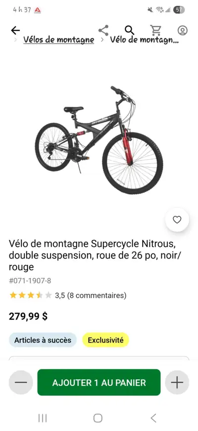 Vélo neuf jamais utilisé, View more