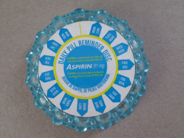 daily reminder ASPIRIN pill holder in Health & Special Needs in Peterborough