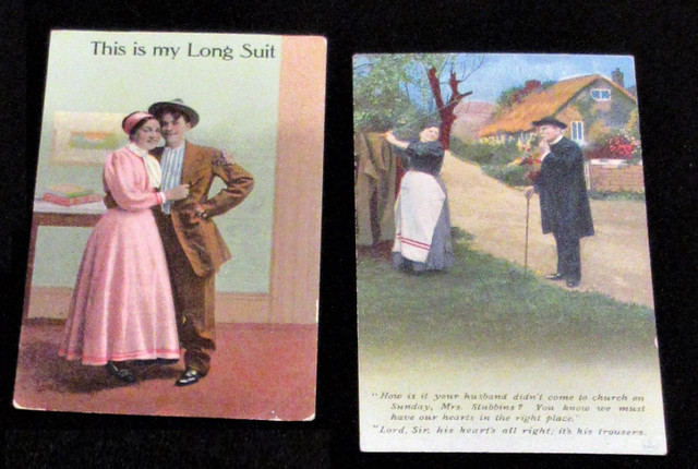Five Vintage 1910 era Humorous Romantic Postcards in Arts & Collectibles in Edmonton - Image 3