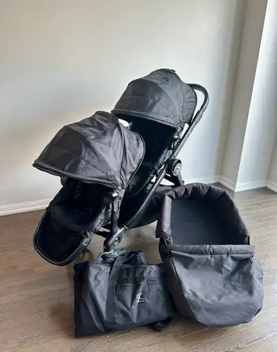 Baby jogger city select double stroller+bassinet+travel bag, View more