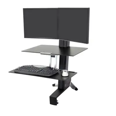 Ergotron WorkFit-S, Dual Workstation with Worksurface (black), View more