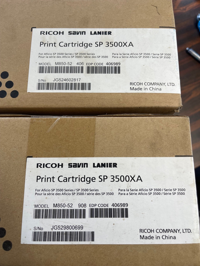 Ricoh print cartridge toner - 2 boxes in Printers, Scanners & Fax in Edmonton