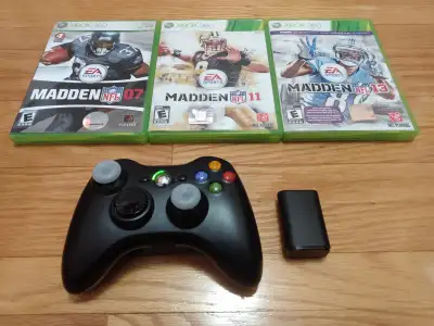 Xbox 360 Lot/Bundle - 1 Custom Controller  + 3 Games + 1 Battery, View more