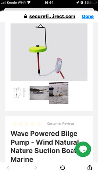 Bilge Pump :Wave activated for use when docked