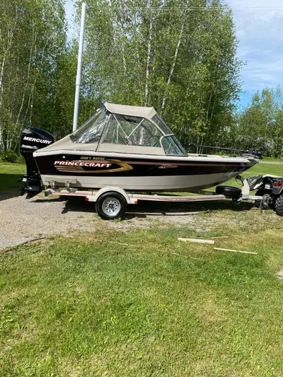 2007 princecraft pro serie 164 avec moteur mercury optimax 75 forces direct injection il a moin de 1...