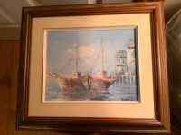 Vintage Seascape Oil Painting by the Artist Howman 