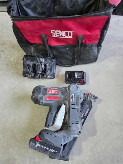 Works great, no issues. Gun, 2 batteries, charger and bag.