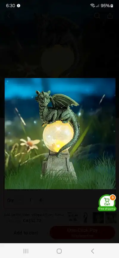 Gorgeous dragon on a cracked glass ball solar light, View more