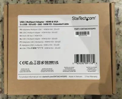 StarTech DKT30CHVSDPD USB C 9-IN-1 Multiport Adapter-30 CM Cable, View more