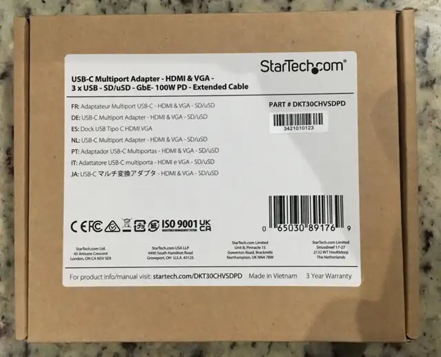 StarTech DKT30CHVSDPD USB C 9-IN-1 Multiport Adapter-30 CM Cable in Cables & Connectors in Ottawa - Image 2