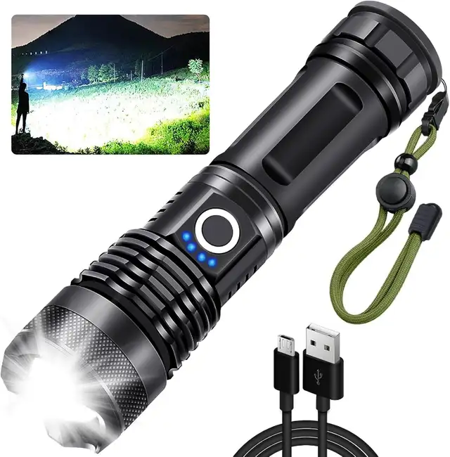 Caving Flashlight 990,000 High Lumens XHP70.2 Tactical Rechargea