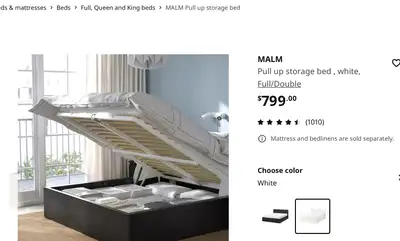 IKEA pull up malm double / full bed + slats, View more