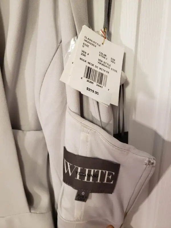 Vera Wang Silver Grey Bridesmaid Dress (David’s Bridal) in Wedding in Ottawa - Image 4