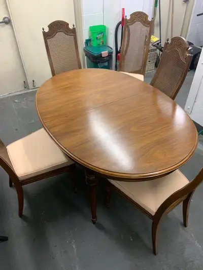 Handcrafted solid wood table in good condition! Chairs need a little attention but all still good an...