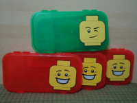 Lot of 4 LEGO mini figure plastic storage cases