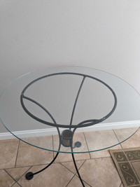 Wrought Iron and Glass Table 