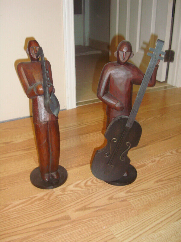 2 New Hand Carved Wood Statues 40 each Arts & Collectibles